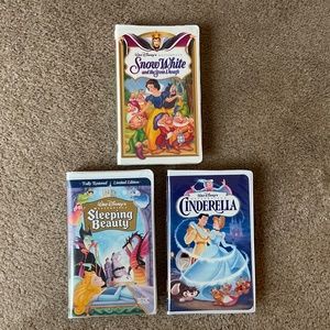 Walt Disney Sleeping Beauty, Snow White and Cinderella VHS